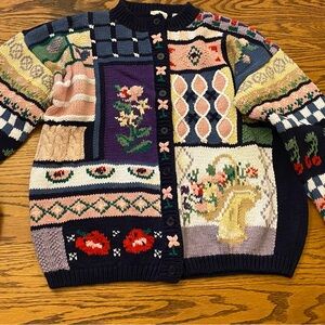 Incognito woman’s cardigan floral sweater size L
